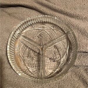 Clear Glass Divided Serving Plate/Bowl